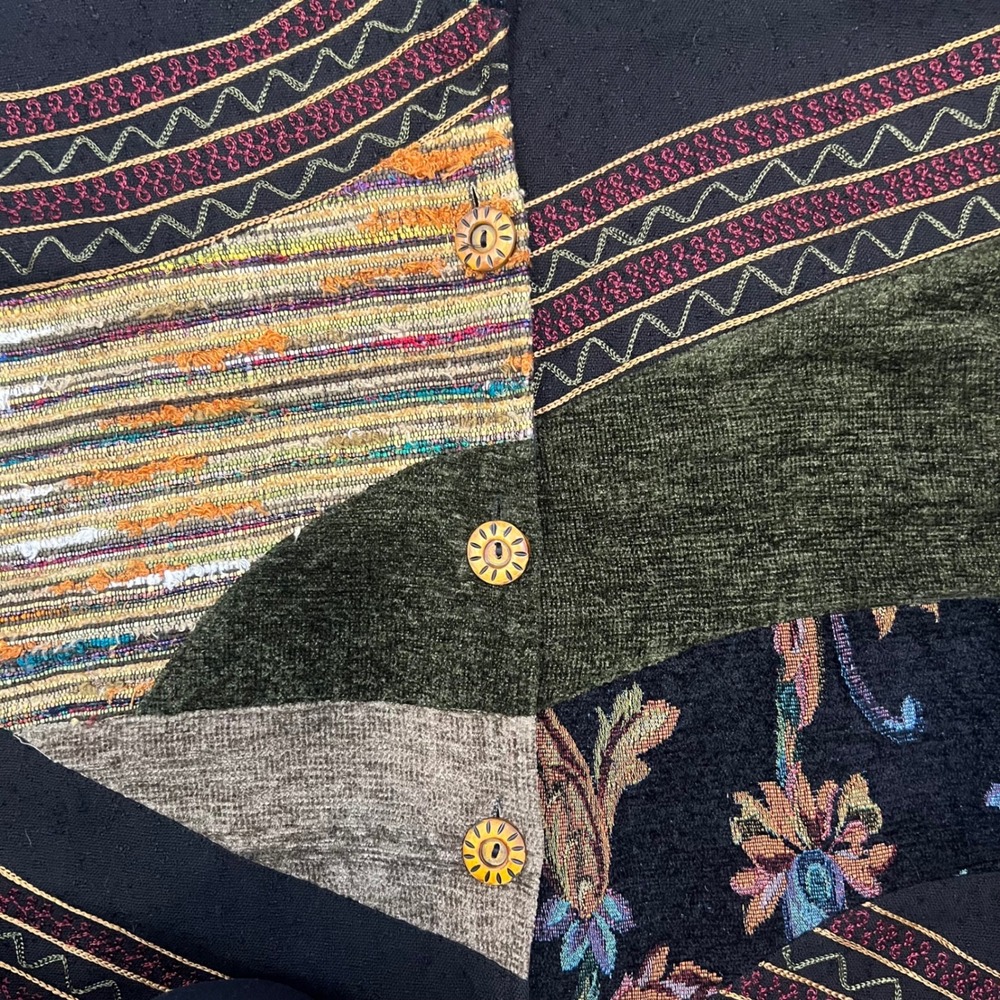 Julia Kim | Vintage Art to Wear Blazer Jacket Tapestry Patchwork Boho Women's 3X - Picture 3 of 8